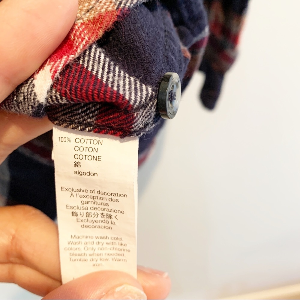 Gap kids boys XXL plaid flannel with elbow patches - Picture 7 of 7